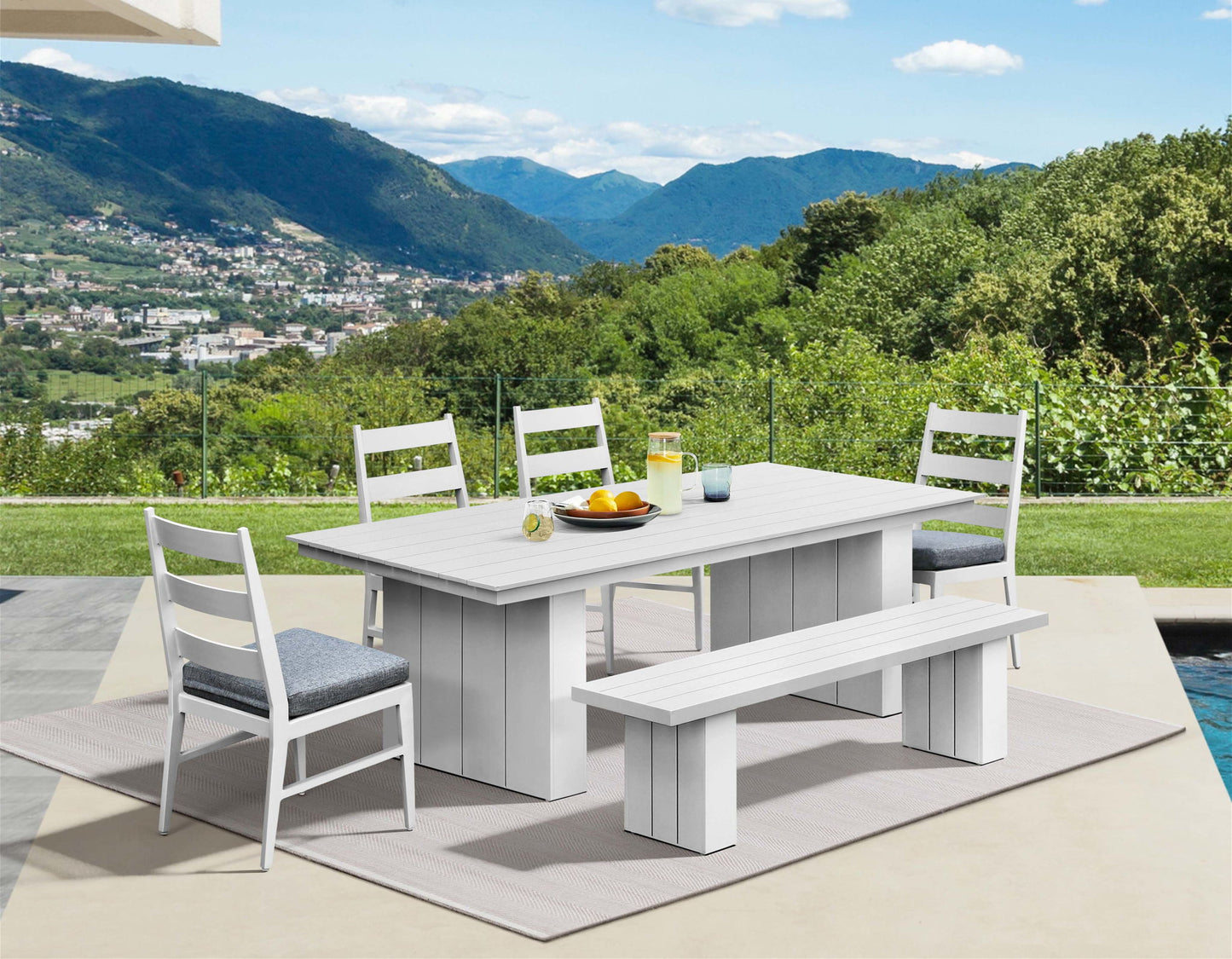 Nash - Outdoor Dining Bench - Buff