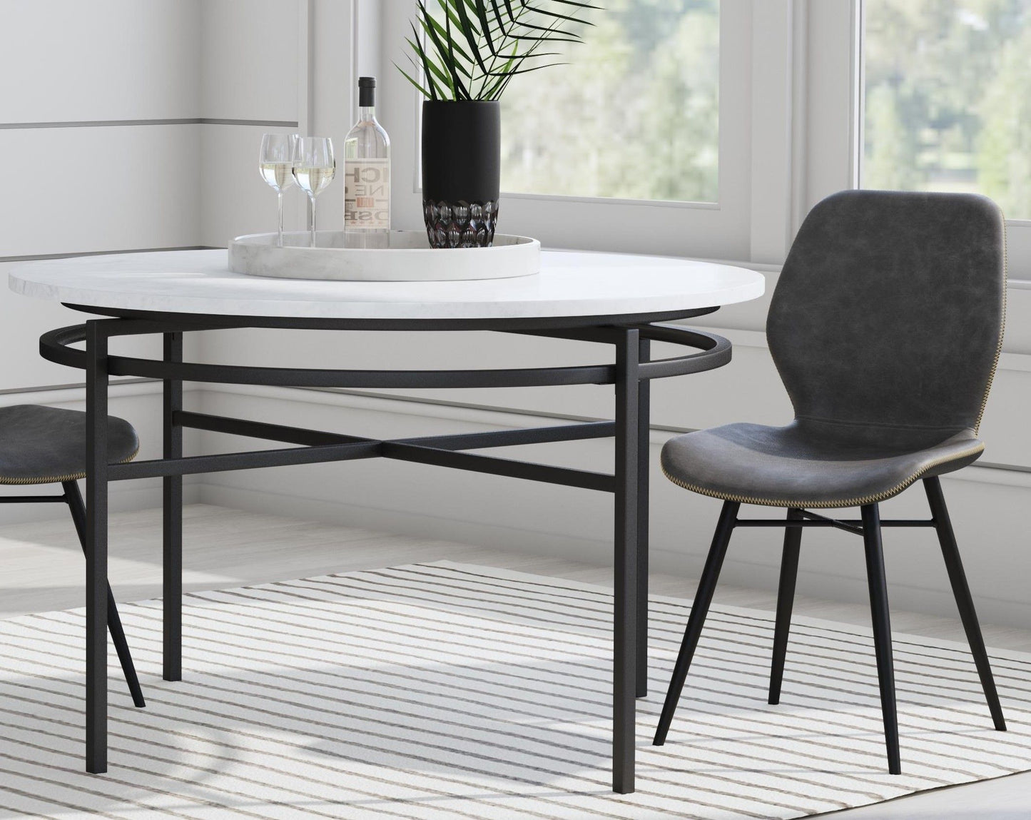 Hadley - Dining Table - Black / White