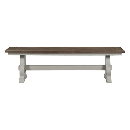 Drake - Dining Bench - Rustic White / French Oak