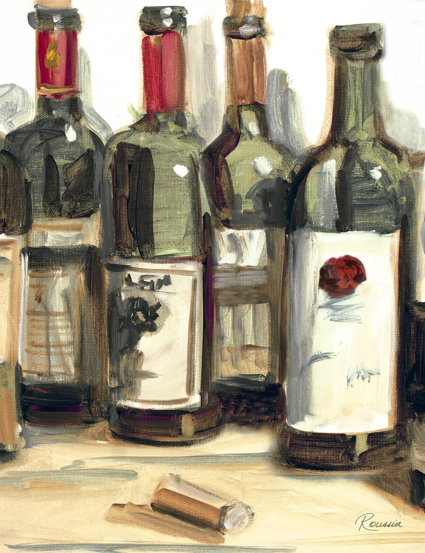 Wine Champ I By Heather A. French-Roussia (Framed) (Small) - Dark Green