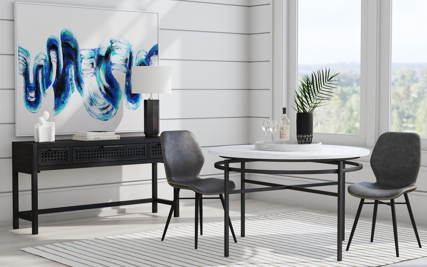 Hadley - Dining Table - Black / White