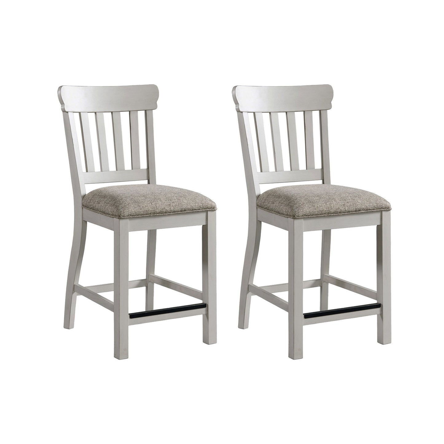 Drake - Slat Stool - Rustic White / French Oak