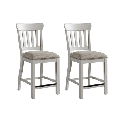 Drake - Slat Stool - Rustic White / French Oak