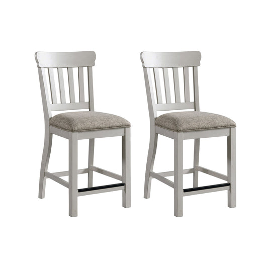 Drake - Slat Stool - Rustic White / French Oak