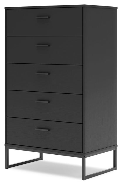 Socalle - Five Drawer Chest - Black