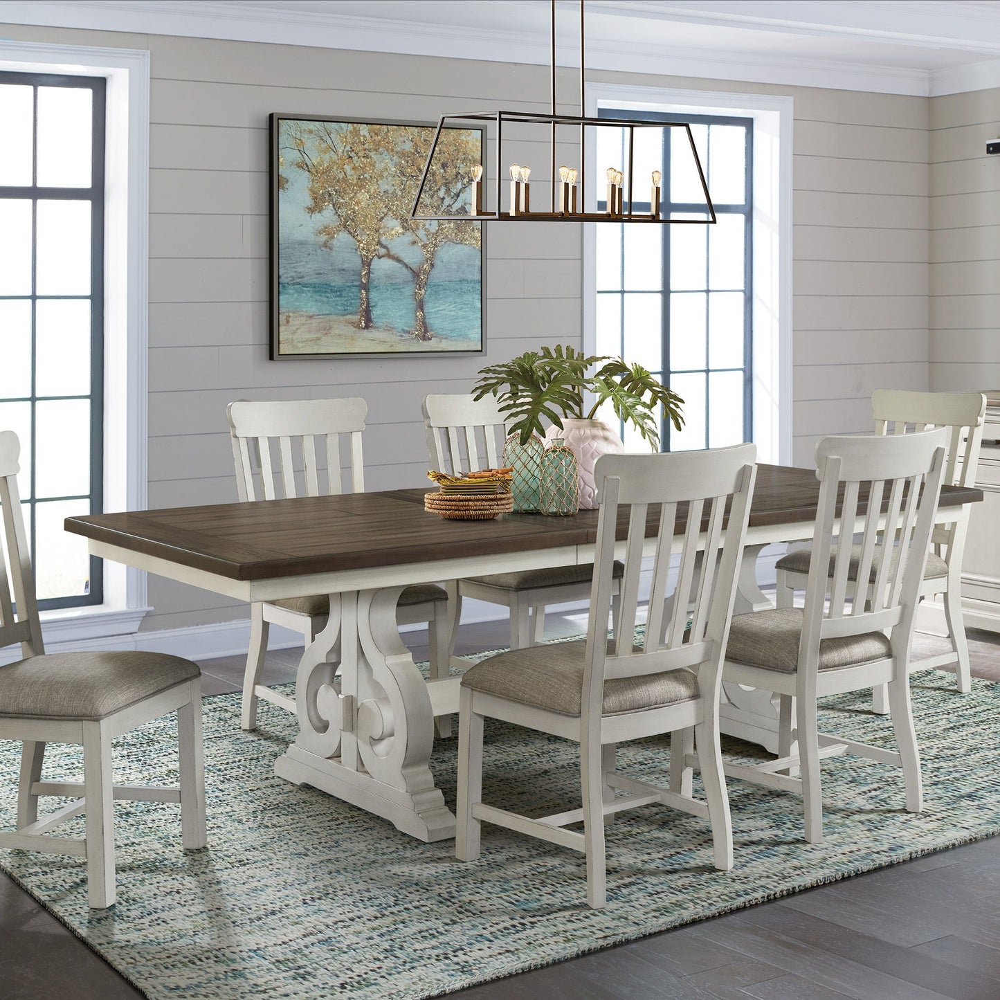 Drake - Slat Chair - Rustic White / French Oak