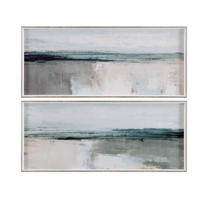 Moody Coast - Framed Print (Set of 2) - Pearl Silver