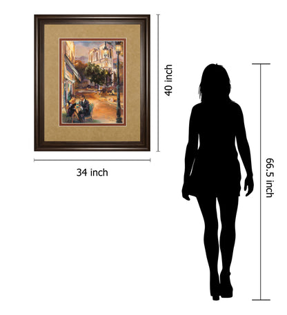 Twilight Time In Paris By Marilyn Hageman - Framed Print Wall Art - Light Brown