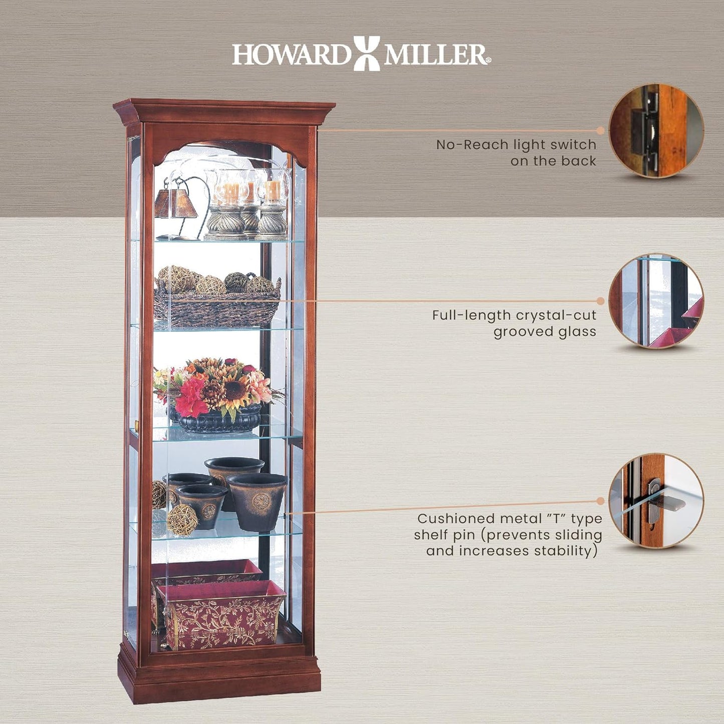 Howard Miller Portland Curio Cabinet