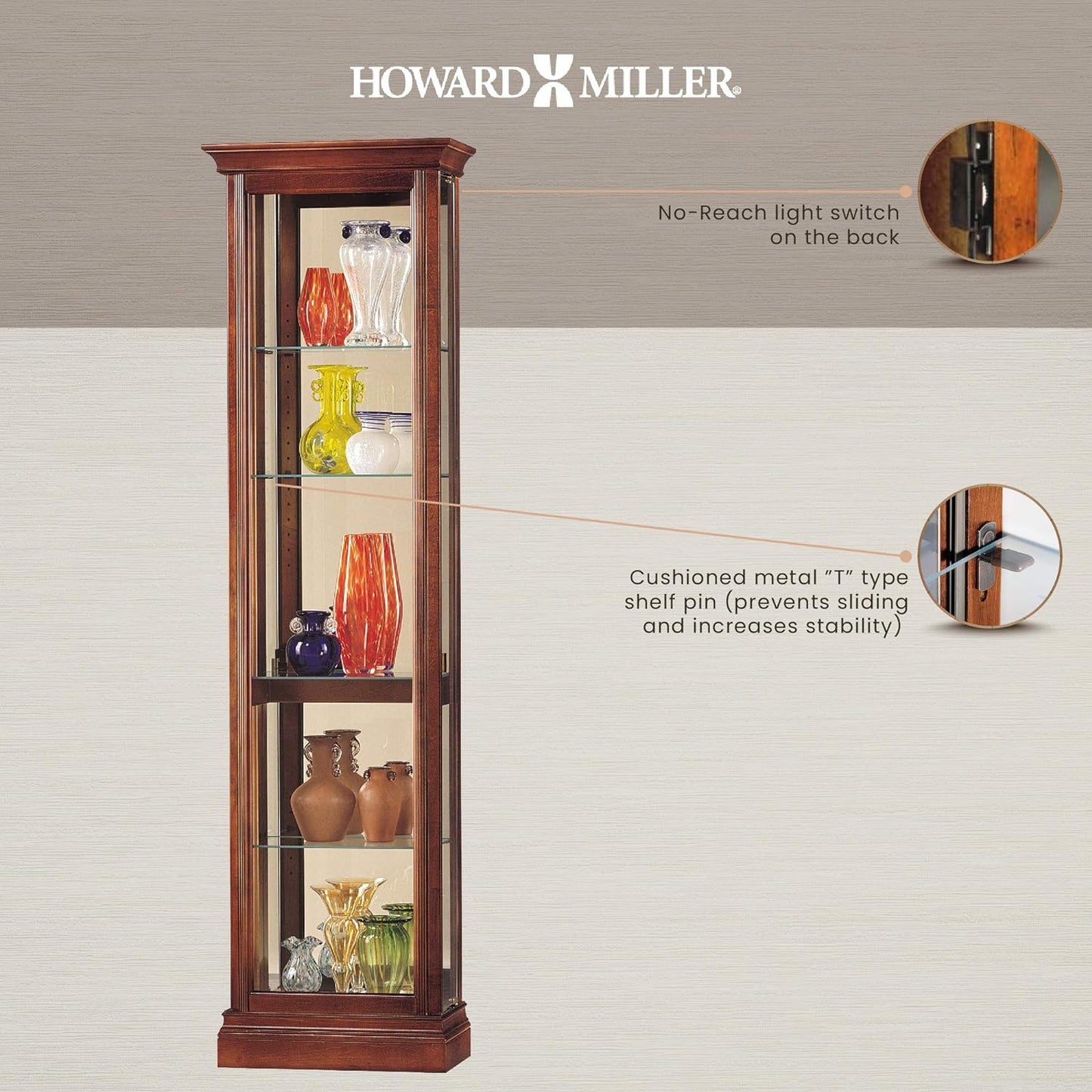 Howard Miller Gregory Narrow Curio Cabinet