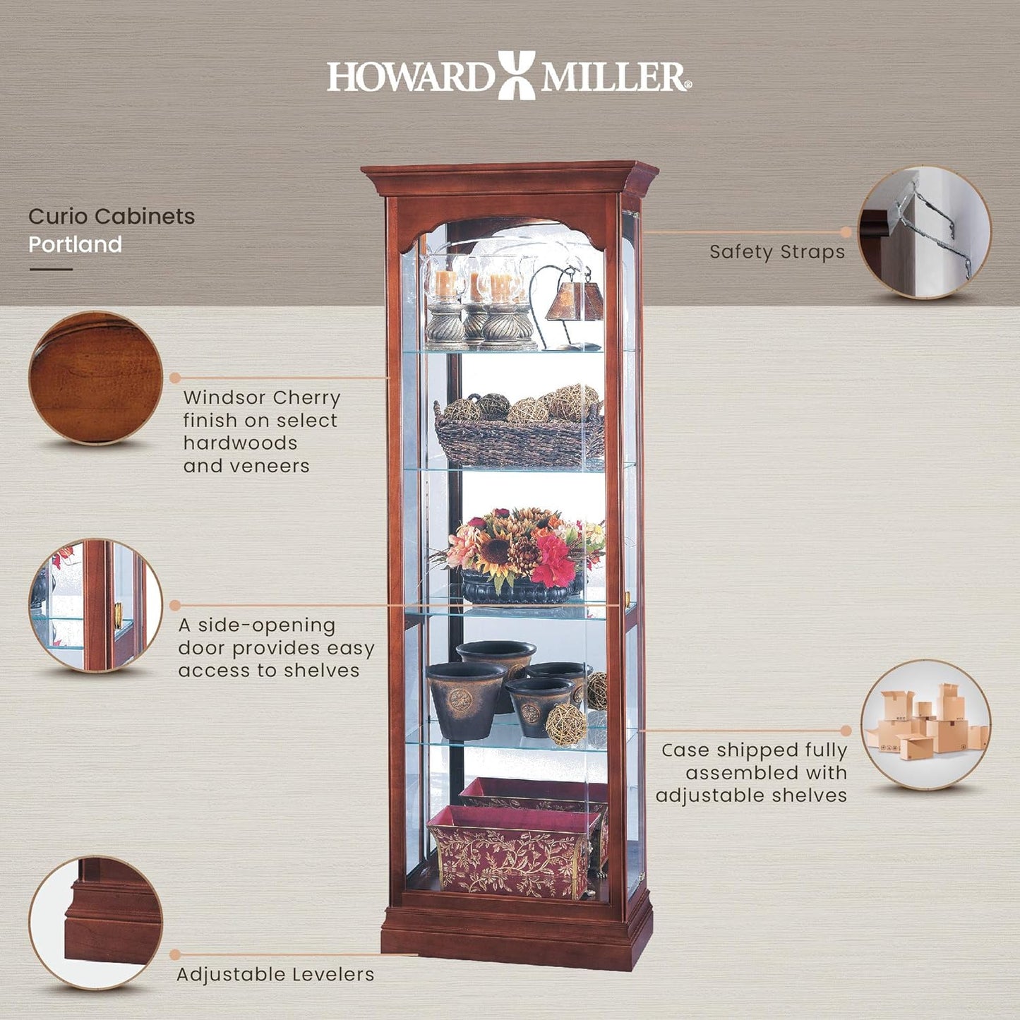 Howard Miller Portland Curio Cabinet