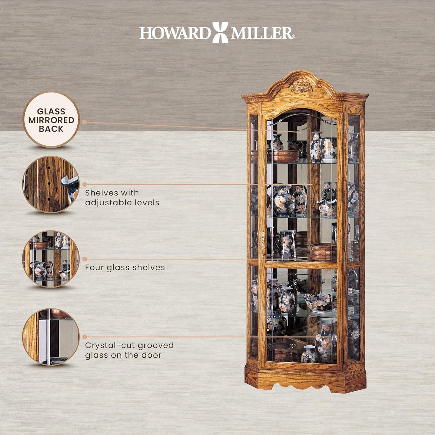 Howard Miller Wilshire Corner Curio Cabinet