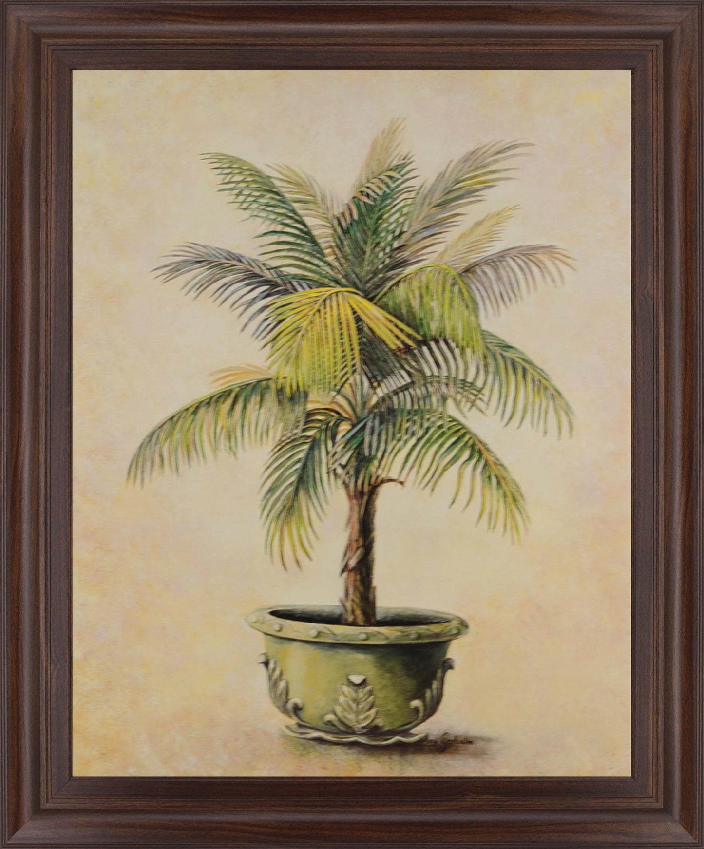 Verdant Fronds - 28" x 34" Framed Wall Art - Beige