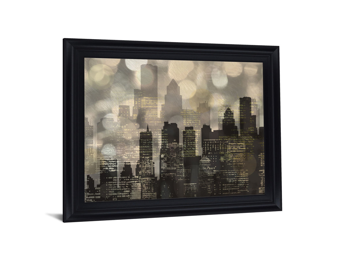 Luminous Skyline - 28" x 34" Framed Wall Art - Black