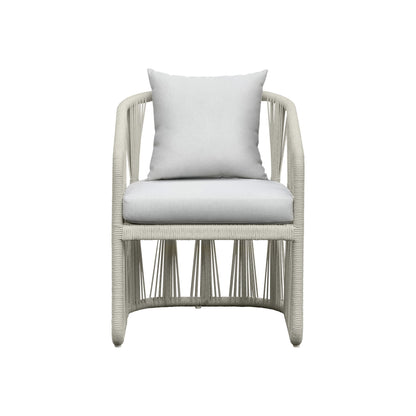 Alexa - Outdoor Dining Side Arm Chair - White
