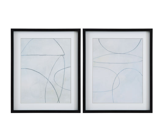 Stone Ligature - Framed Print (Set of 2) - Gray