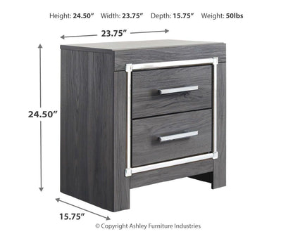 Lodanna - Gray - Two Drawer Night Stand