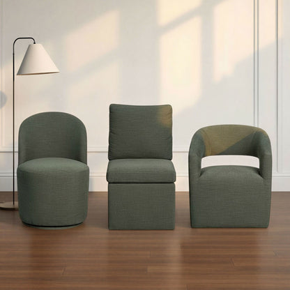 Upholstered Dining Chair Curved Open Back