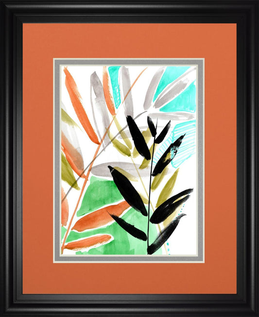 34x40 Vivid Fronds I By Jennifer Goldberger - Orange