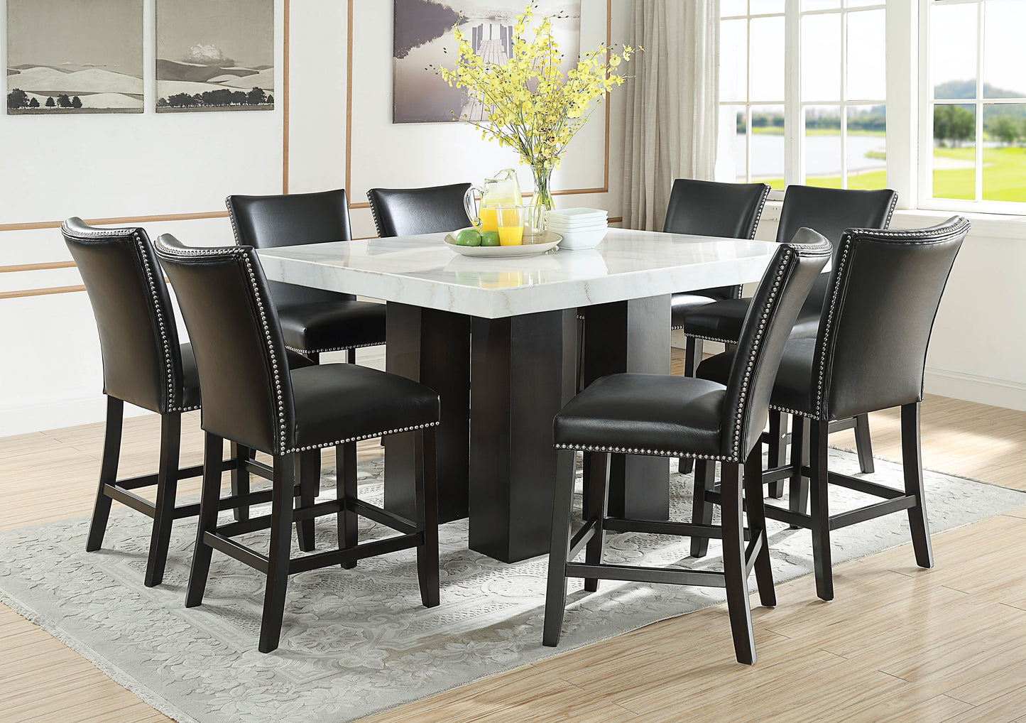 Camila - Square Counter Dining Set - White Top