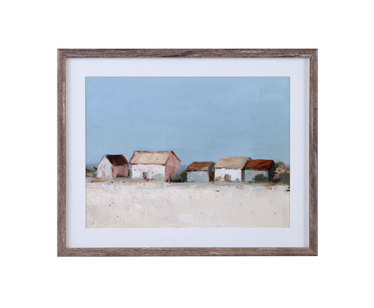 Seafront Shanties - I Framed Print - Blue