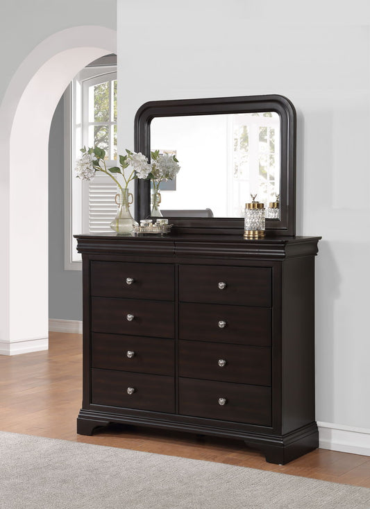 Dominique - 2 Piece Dresser And Mirror - Dark Brown