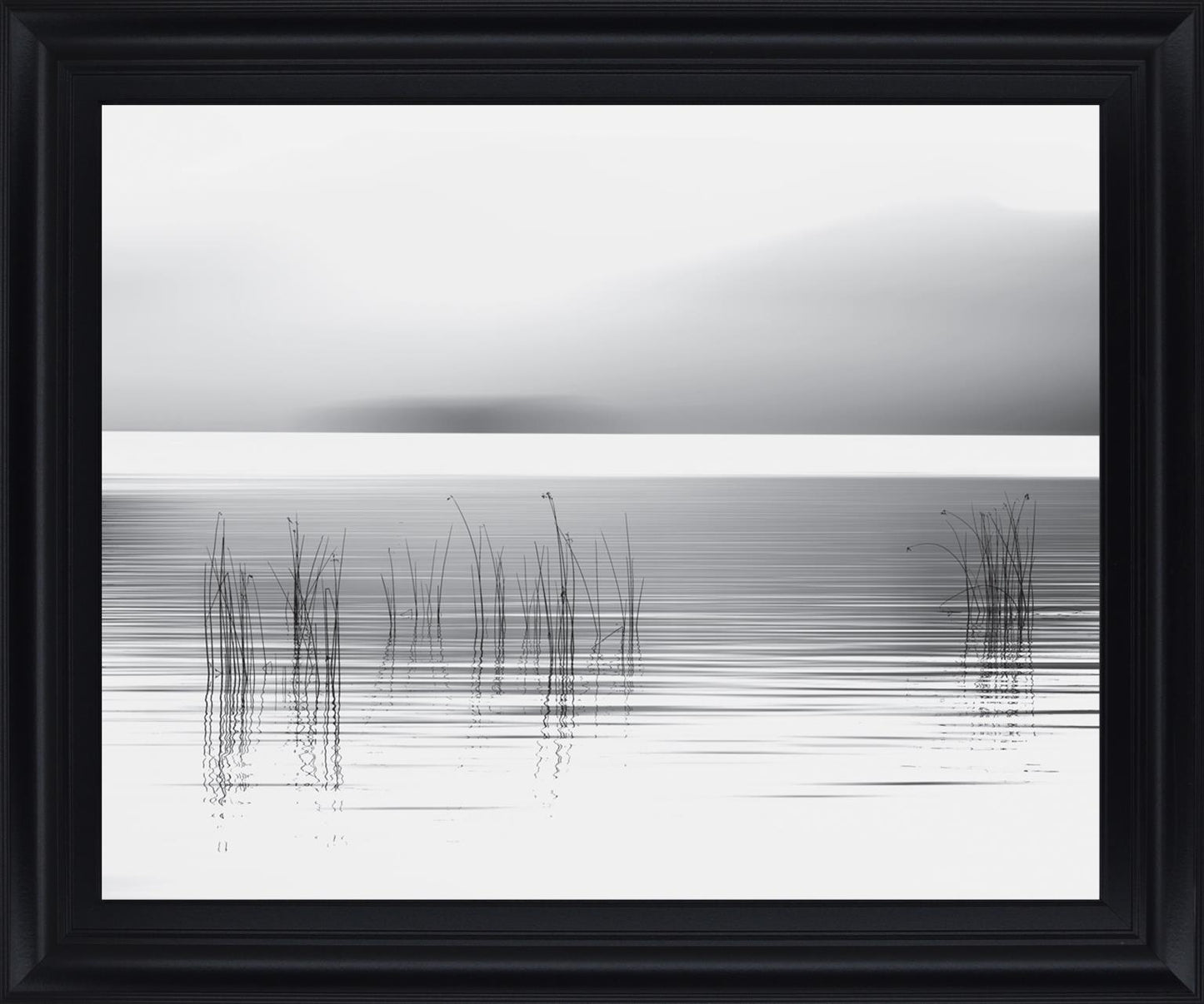 Whispering Reeds - 28" x 34" Framed Wall Art - Gray