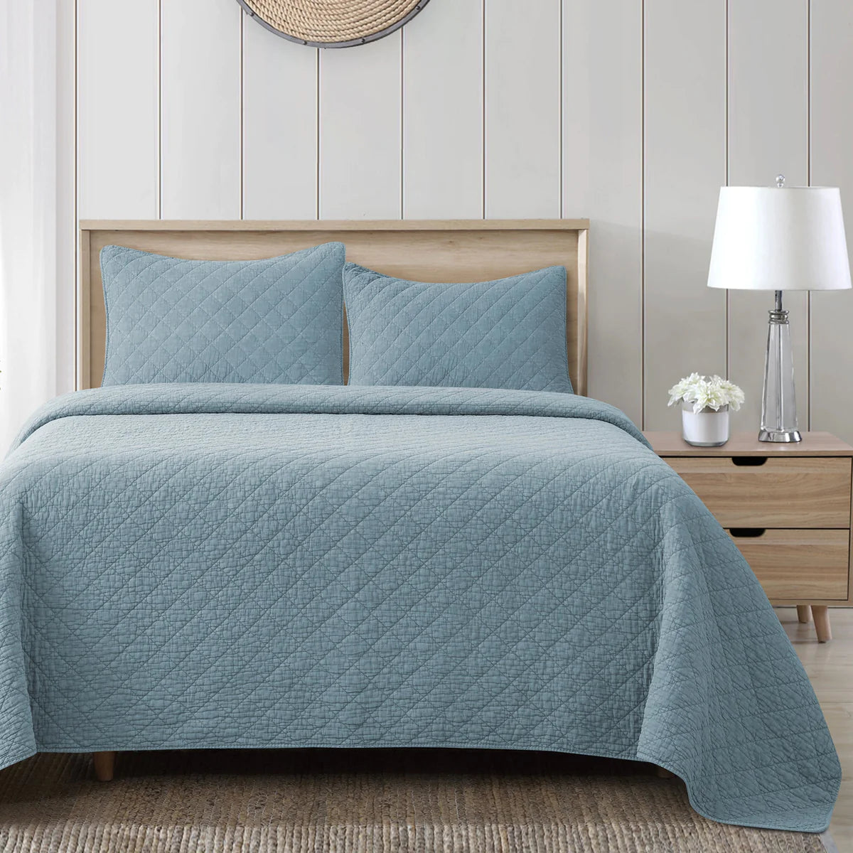 Stonewashed Cotton Gauze Quilt Set