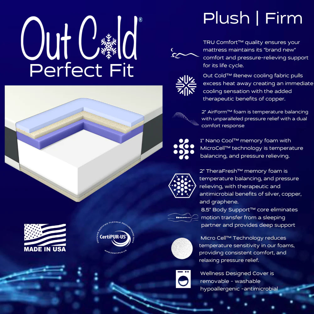 Out Cold™ Perfect Fit Mattress (Dual Comfort | Dual Support )