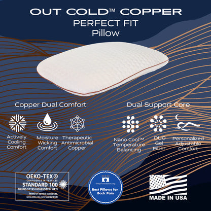 Out Cold Copper Perfect Fit Adjustable Pillow