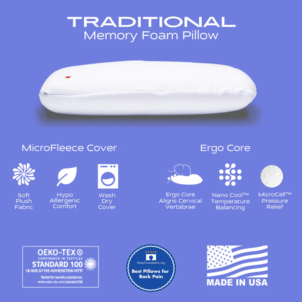 Fleece Cover Memory Foam Pillow