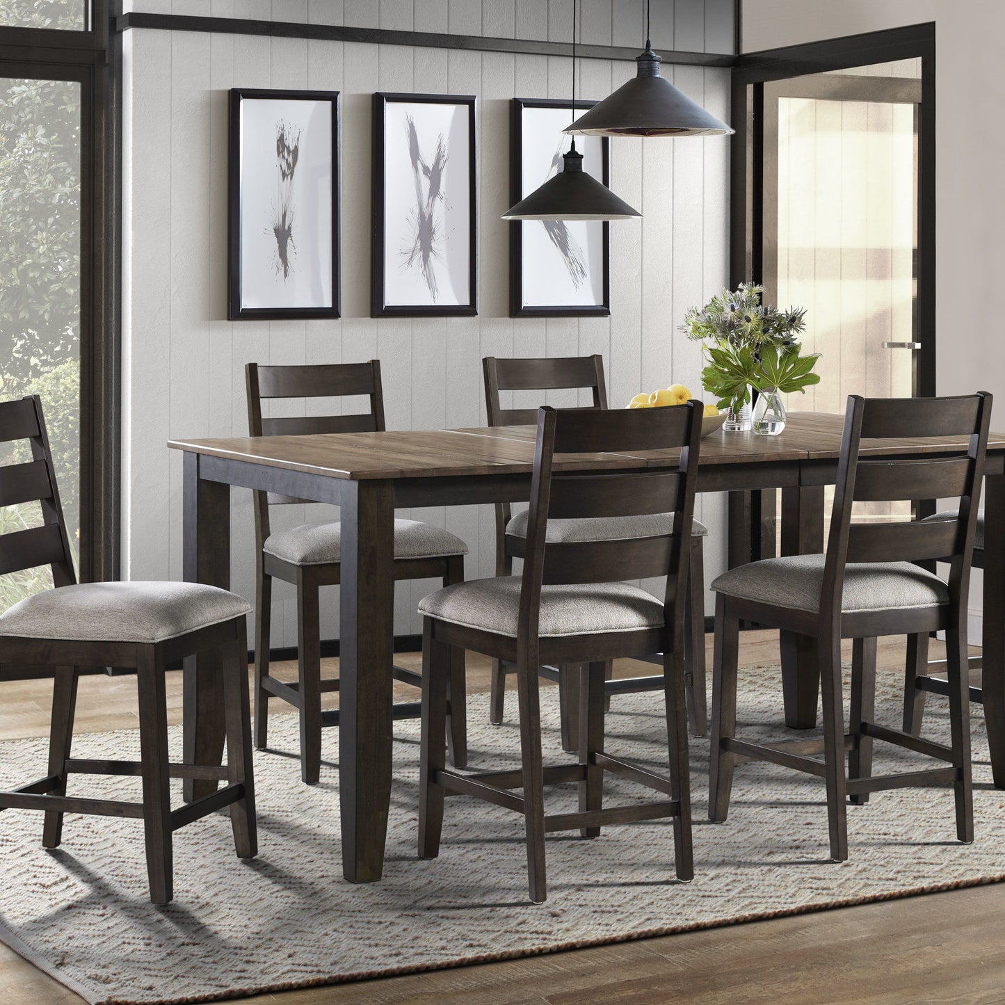 Beacon - Ladder Stool - Charcoal / Walnut