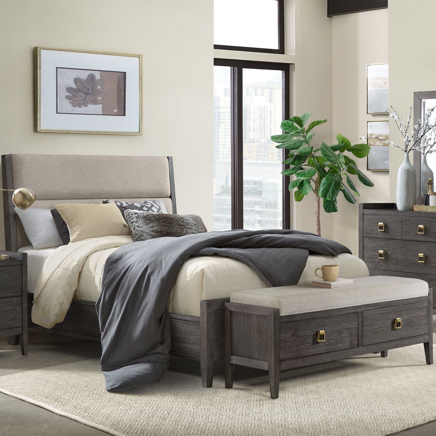 Portia - Storage Bench - Brushed Brindle
