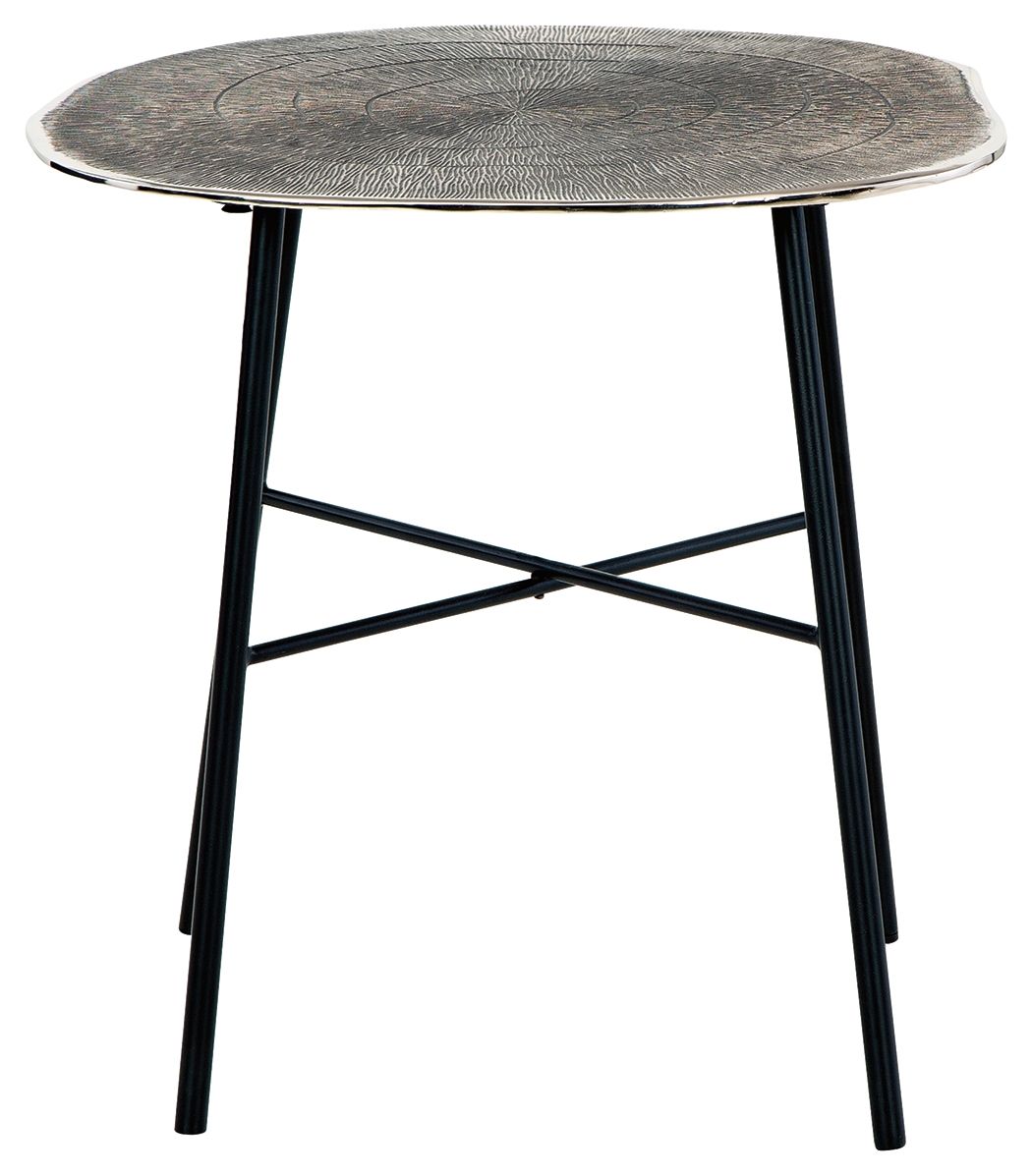 Laverford - Chrome / Black - Round End Table