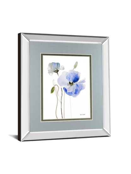 All Poppies I By Lanie Loreth - Mirror Framed Print Wall Art - Blue