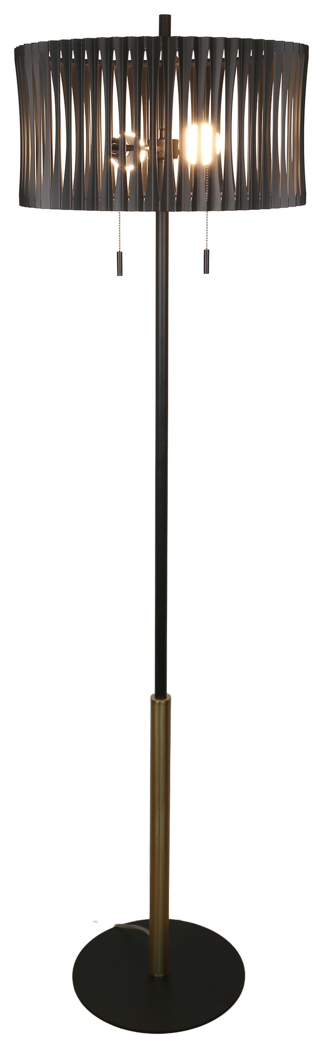 Midnight Cadence - 68 X 18 - Metal Floor Lamp - Matte Black, Soft Gold