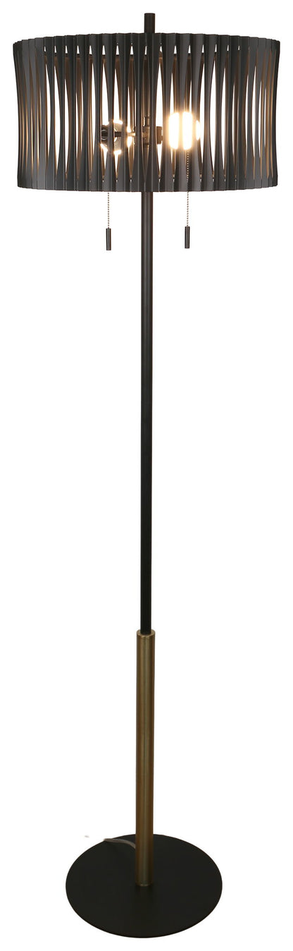 Midnight Cadence - 68 X 18 - Metal Floor Lamp - Matte Black, Soft Gold