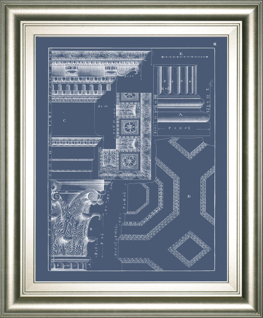 22x26 Column & Cornice Blueprint IV By Vision Studio - Blue