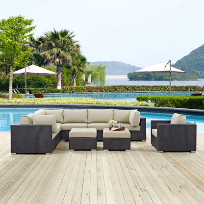 Convene 9 Piece Outdoor Patio Sectional Set