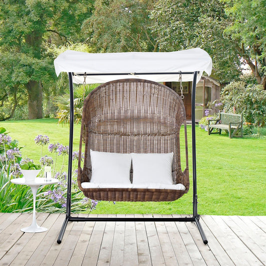 Vantage Outdoor Patio Double Swing Chair With Stand
