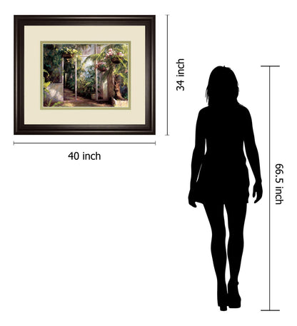 Atriums First Light I By Hali - Framed Print Wall Art - Green