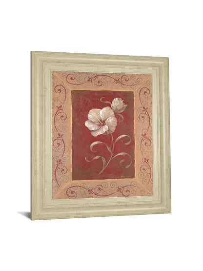 Amanda's Hibiscus By Vivian Flasch - Framed Print Wall Art - Red