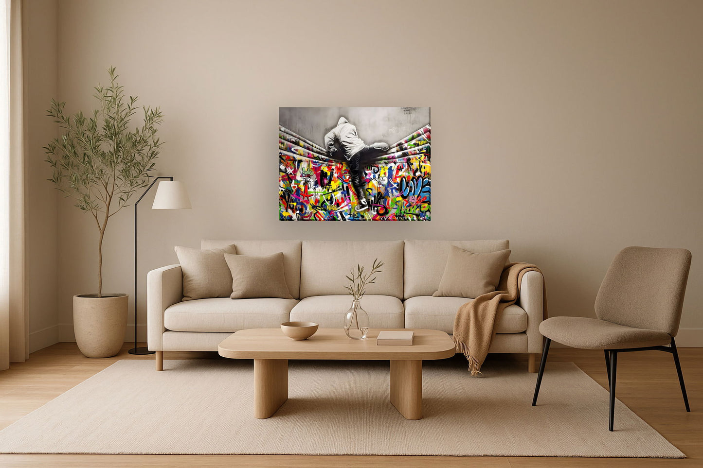 Urban Breaker - 36" x 48" Framed Wall Art - Gray