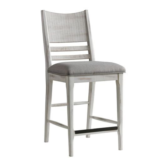 Modern Rustic - Panel Stool - Weathered White