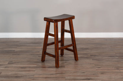 Santa Fe - Saddle Seat Stool With Wood Seat