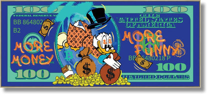 Greedy Duck Delight - 28" x 63" Framed Wall Art - Green