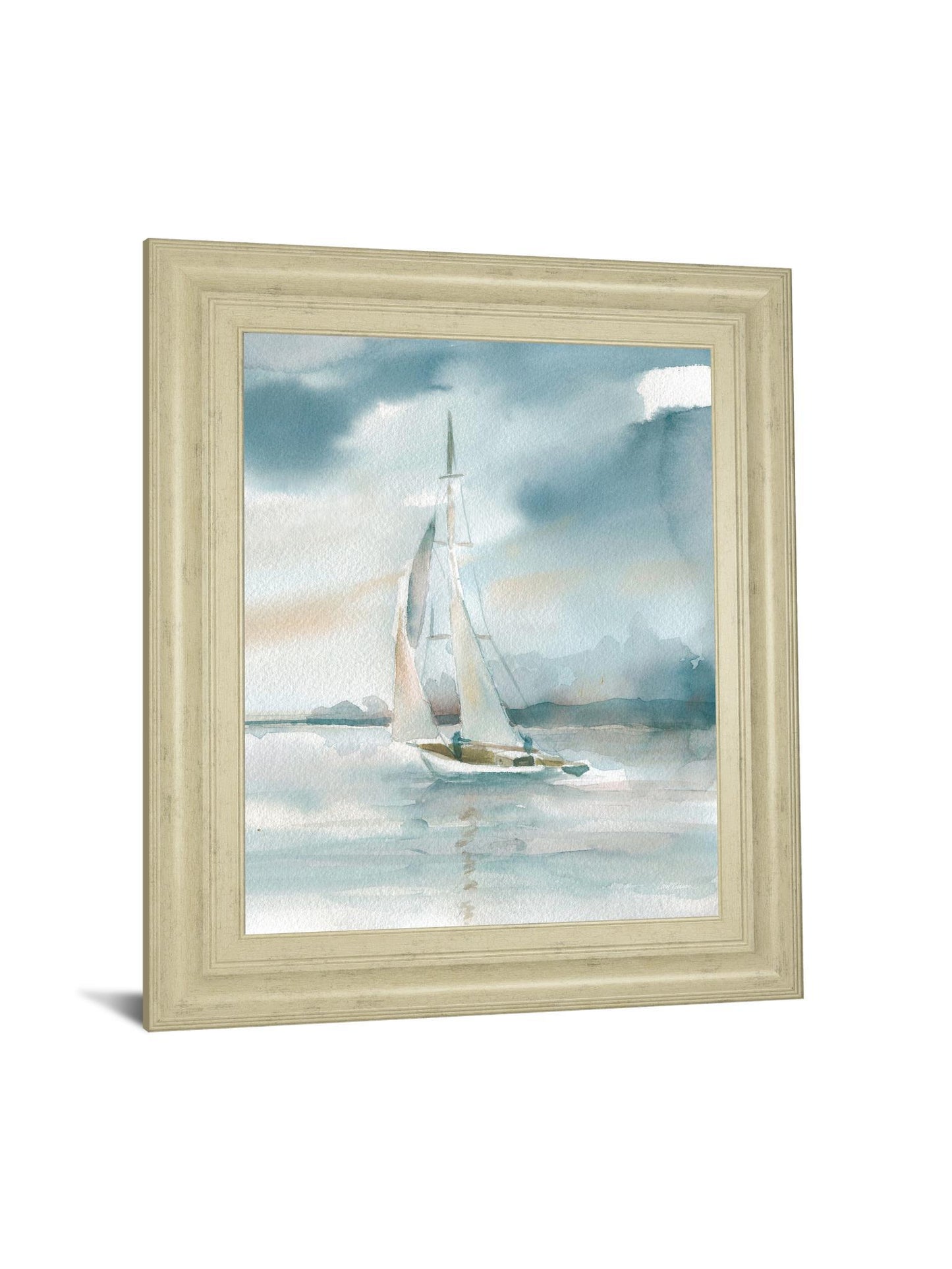 Subtle Mist I By Carol Robinson - Framed Print Wall Art - Blue