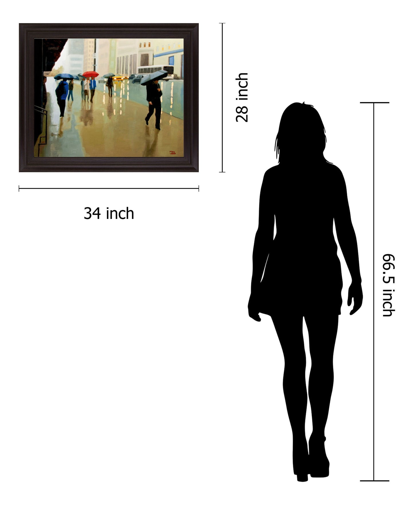 Umbrella Reflections - 28" x 34" Framed Wall Art - Beige
