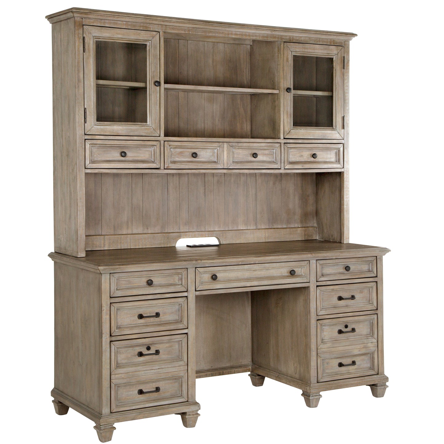 Lancaster - Credenza With Hutch - Dove Tail Grey