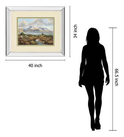 Ben Nevis By Wendy Reeves - Mirror Framed Print Wall Art - Light Brown